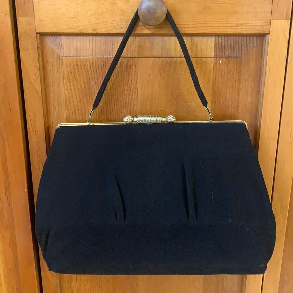 Vintage black cloth purse